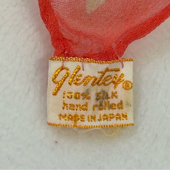 Vintage Glentex Hand Rolled Made in Japan Silk Floral Daisy Scarf - Picture 9 of 9